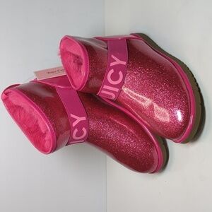 NWT Juicy Couture Citrus Heights glitter rain boots big girl size 5